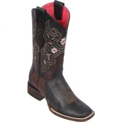 Quincy Boots Black Wide Square Toe Cowgirl Boots - Q322F5409 WOMENS