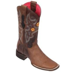 Quincy Boots Light Brown Wide Square Toe Cowgirl Boots - Q322F5451 WOMENS