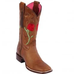 Quincy Boots Quincy Red Rose Honey Cowgirl Square Toe Boots