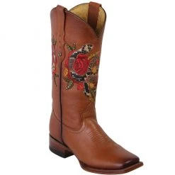 Quincy Boots Quincy Snake Red Rose Cowgirl Boots WOMENS