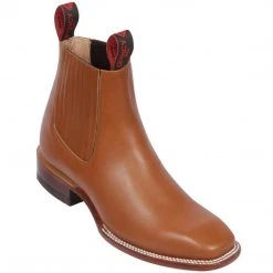 Quincy Boots MENS Quincy Botin Charro Ranch Square Toe Boots - Honey