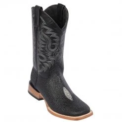 Quincy Boots Quincy Single Stone Stingray Print Square Toe Cowboy Boots MENS