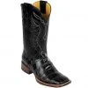 Quincy Boots MENS Quincy Aligator Print Black Square Toe Cowboy Boots