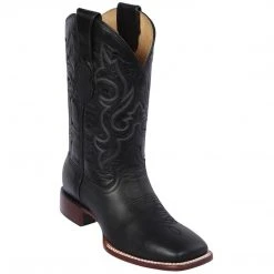 Quincy Boots MENS Men's Quincy Black Wide Square Toe Cowboy Boots