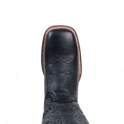 Quincy Boots MENS Men's Quincy Black Wide Square Toe Cowboy Boots