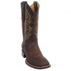 Quincy Boots Quincy Chocolate Wide Square Toe Cowboy Boots