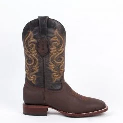 Quincy Boots Quincy Chocolate Wide Square Toe Cowboy Boots