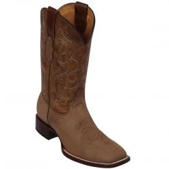 Quincy Boots Quincy Tan Wide Square Toe Cowboy Boots MENS