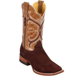 Quincy Boots Quincy Suede Wide Square Toe Cowboy Boots MENS