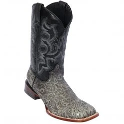 Quincy Boots Quincy Tooled Print Black Grey