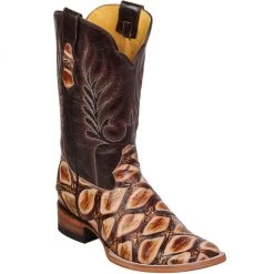Quincy Boots Men's Fish Print Wide Square Toe Cowboy Boots