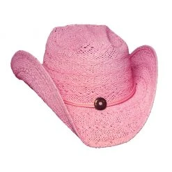 WOMENS Pink Cowgirl Straw Hat By Stone Hats