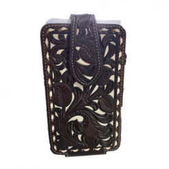 Nacona Leather Tooled Floral Cell Phone Case