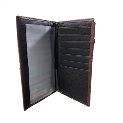 Nacona Floral Tooled Print Leather Checkbook Wallet MENS