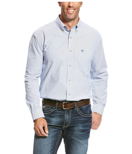 MENS Ariat Men's Pro Series Dayne Mini Stripe Shirt - True Blue MENS Ariat Men's Pro Series Dayne Mini Stripe Shirt - True Blue