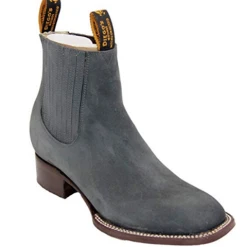 Diego's Grey Nubuck Square Toe Charro Boot MENS