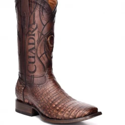 MENS Cuadra Men's Square Toe Caiman Belly Lumber Bone Cowboy Boots
