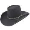 MENS Cuernos Chuecos Black 6X Brick Crown Felt Hat With Horsehair Band