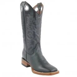 White Diamonds Boots Women's Black Wide Square Toe Boots WOMENS