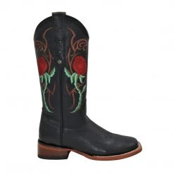 Quincy Boots Red Rose Black Cowgirl Boots WOMENS