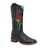 Quincy Boots Red Rose Black Cowgirl Boots WOMENS
