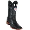 Wild West Boots Wild West Black Ostrich Wild Ranch Square Toe Boots MENS