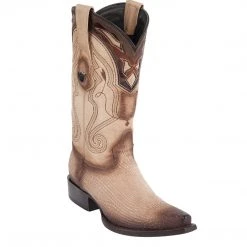MENS Wild West Boots Shark Cowboy Snip Toe Boots