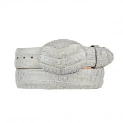 Los Altos Boots Grey Caiman Belly Cowboy Belt MENS