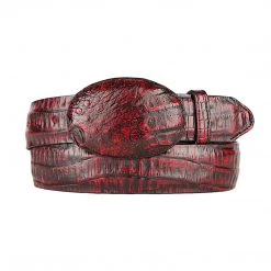 Los Altos Boots MENS Black Cherry Caiman Belly Cowboy Belt