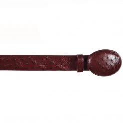 Los Altos Boots MENS Los Altos Men's Burgundy Ostrich Cowboy Belt