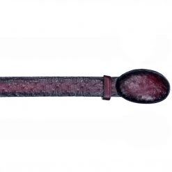 Los Altos Boots Los Altos Men's Faded Burgundy Ostrich Cowboy Belt