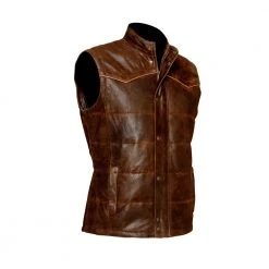 Cuadra Men's Lamb Leather Vest Brown MENS