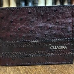 Cuadra Men's Ostrich Wallet - Black Cherry MENS