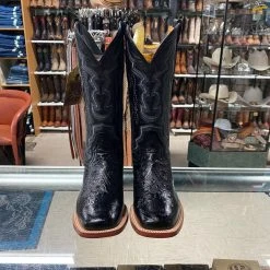WOMENS Tanner Mark Boots Tooled Print Square Toe Cowgirl Boots
