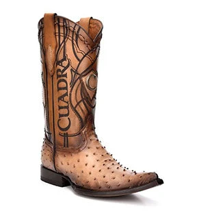 Cuadra Men's Ostrich Chihuahua Toe Pointed Cowboy Boots - Flame Orix Cuadra Men's Ostrich Chihuahua Toe Pointed Cowboy Boots - Flame Orix