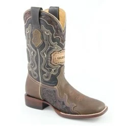 Quincy Boots Quincy Mens Tooled Square Toe Boots