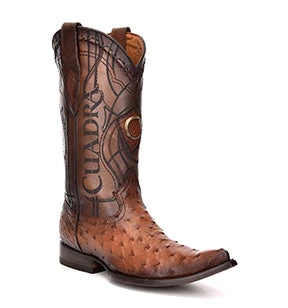 Cuadra Men's Ostrich Chihuahua Toe Pointed Cowboy Boots - Flame Honey MENS Cuadra Men's Ostrich Chihuahua Toe Pointed Cowboy Boots - Flame Honey MENS